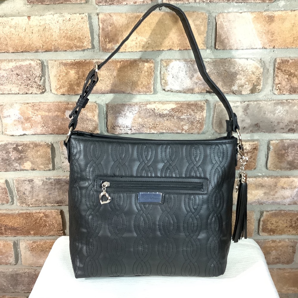 BELLA RUSSO NWOT Black Faux Leather Shoulder Bag
